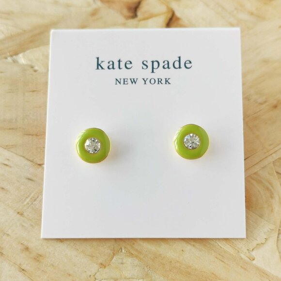 Kate Spade Jewelry - NEW Kate Spade Candy Drops Round Green Enamel Stud Earrings Gold